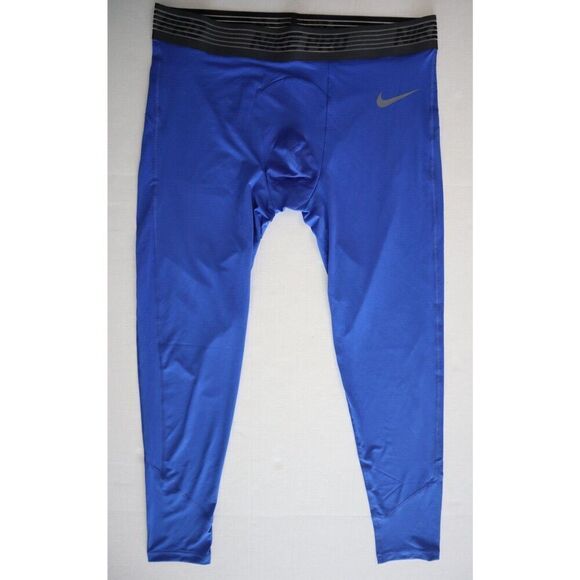 Nike AT3198 Men's Sz 3XL Blue Pro Breathe Full Length Training Base Layer Tights - Picture 1 of 10
